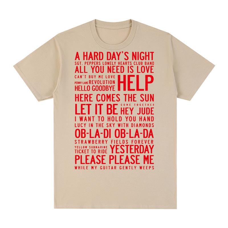 Hey Jude Some of Songs Vintage Tshirt Rock Band Cotton Men T shirt New TEE TSHIRT Womens tops