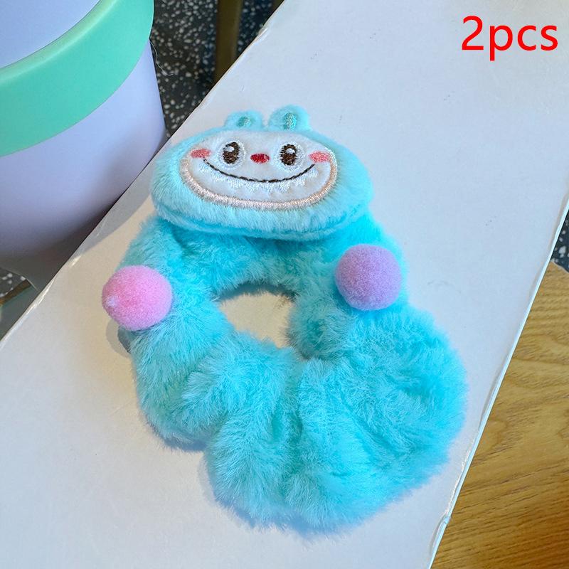 2 шт. милые мультяшные плюшевые петли для волос Labubu, не вредят волосам, головные уборы, детские веревки для волос, милые высокоэластичные резинки, подарки