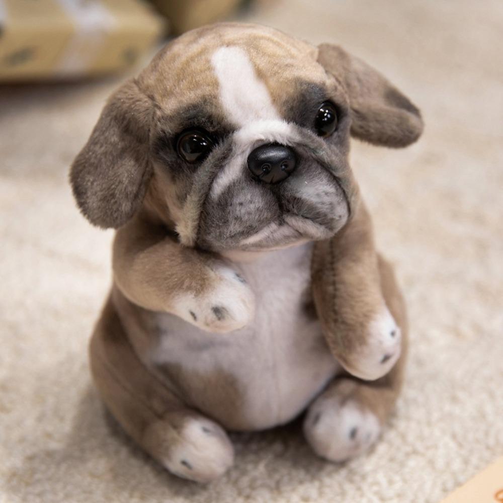 Room Decor Puppy Plush Toys Simulation Pug Poodle Sitting Poodle Pug Puppy Stuffed Animal Doll