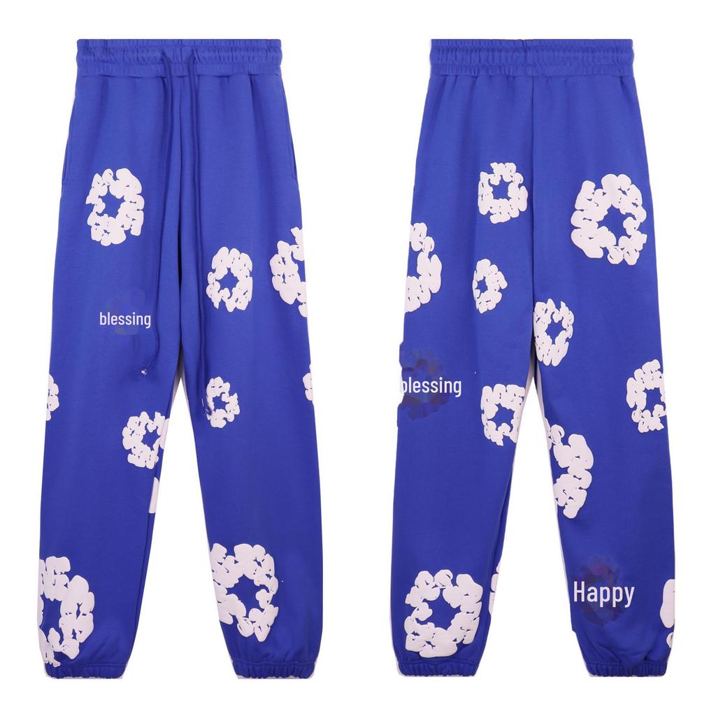 Autumn/Winter Fleece-Lined Sweatshirt and Trousers Set - Kapok Denim American Hoodie