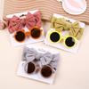 Baby Hair Accessories Summer Infant Headband Sunglasses Sun Protection Beach Kids Sun Glasses Head Band Set 2Pcs/Pack