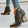 Fashion Comemore Punk Women Boots 2025 Female Autumn Winter Leather Cowboy Western Ankle Boot Buckle Women High Heel Booties Botas Mujer