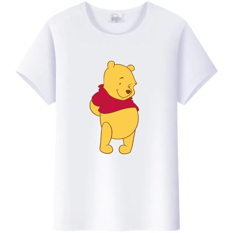 Cute Ladies Summer Blouses Men White Tees Woman Harajuku Tshirt Gothic Clothes Tops Disney Cartoon Pooh Tigger Graphic T-shirt