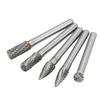 Набор из 5 штук твердосплавных борфрез, 6x8 мм, двойная насечка для полировки, шлифовки, гравировки