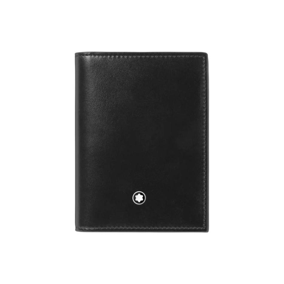 Montblanc Classic Brand Logo Calfskin Card Holder Unisex Accessories Black MB198321