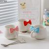 Креативная кружка с бантом, керамическая кружка для послеобеденного чая, милая мультяшная кружка для кофе, домашняя кружка для молока, сока, кружка для напитков, красивые подарки