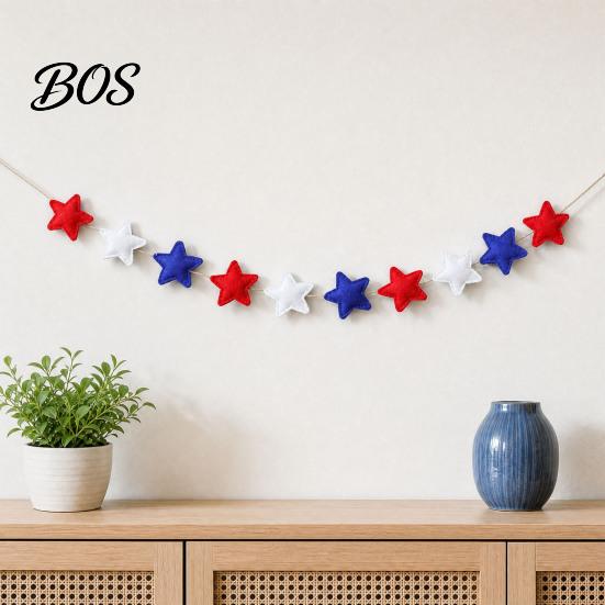 Durable Party Banner Patriotic Garland for 4th of July Decorations, Red White Blue Hanging Detachable Bunting Memorial Day, Veterans Independence Day