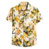 Men's Casual Shirt 3D Music Note Printed Hawaiian Men's Short Sleeve Lining