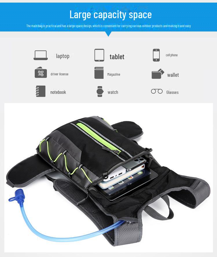Lightweight, Breathable Outdoor Cycling Backpack with Water Bag & Helmet Storage - Unisex Wear-Resistant Design