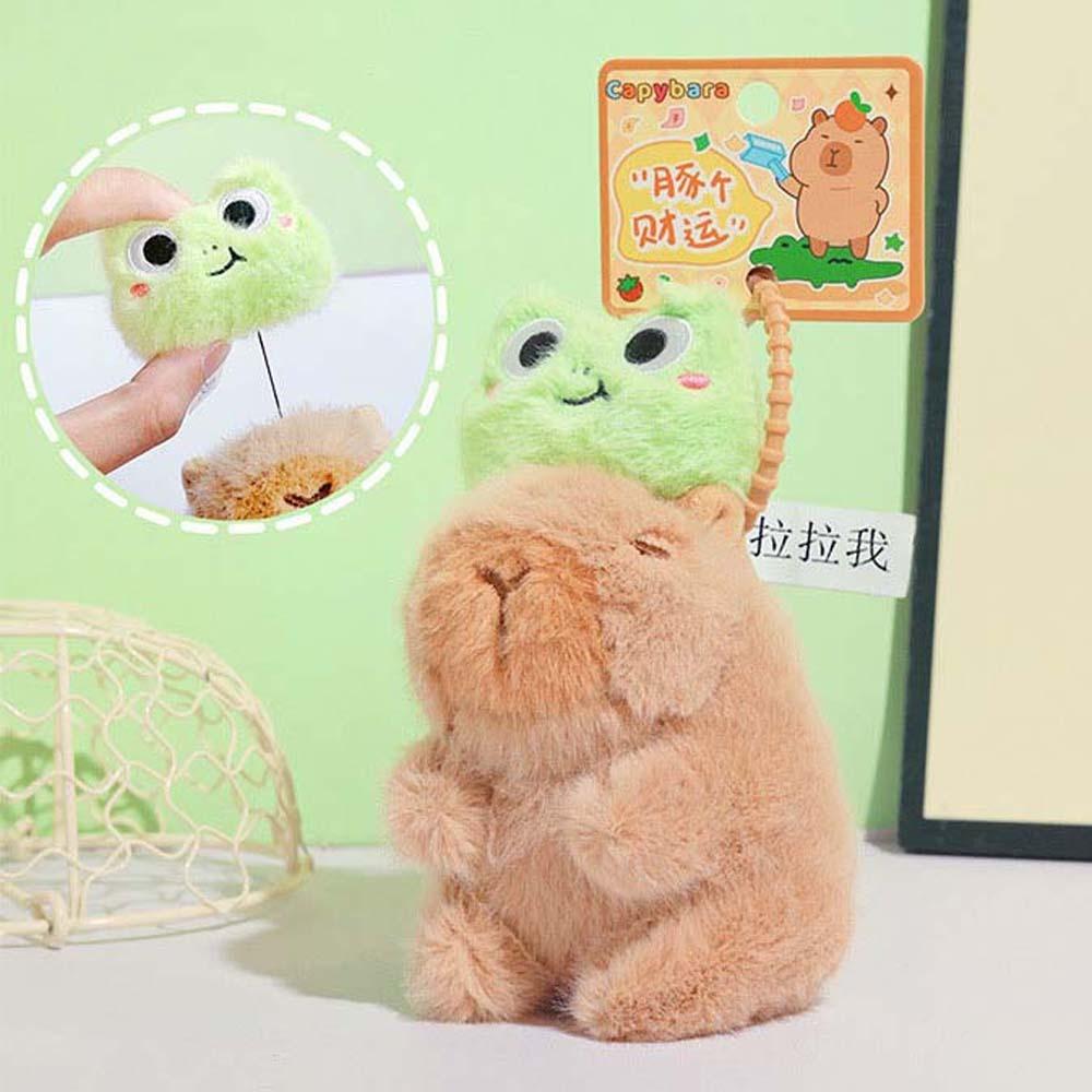 Брелок-шнурок для вытягивания, Куклы капибары, Мягкий мультяшный брелок капибары, Плюшевый кулон в виде животного, Подарки