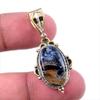 Natural Pietersite Gemstone 925 Solid Sterling Silver TwoTone Pendant 1.50" W0g51
