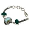 Green Druzy Slice Green Onyx Gemstone 925 Silver Plated Bracelet 6-8"