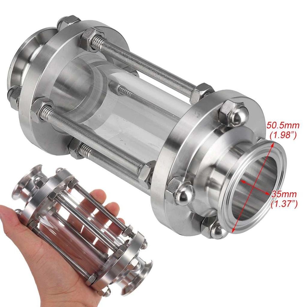 1.5" Tri Clamp Clover Sanitay Flow Sight Glass Diopter Fit 38mm Pipe OD SUS 304 Stainless Steel Fitting Homebrew Diary Product