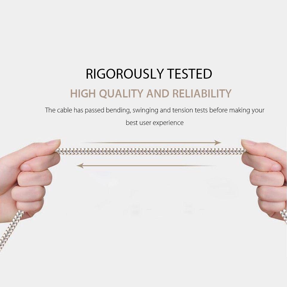 Nylon Micro USB Charger Cable for Huawei P SMART 3019 8X Mediapad T3 for HTC Desire 550 650 628 630 530 830 825 Charging Cable