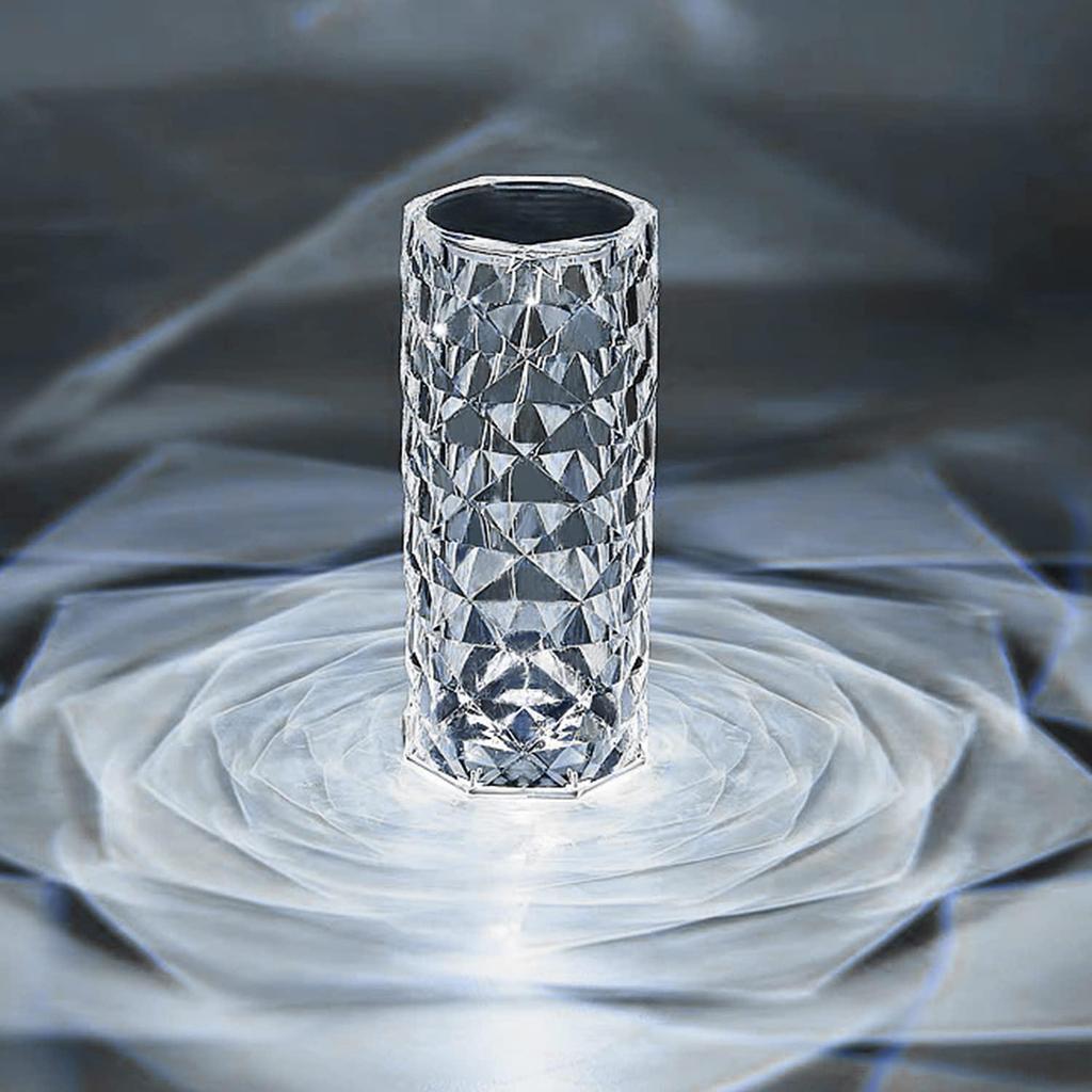 Amill Crystal Table Lamp 3/16 Colors Touch Remote Diamond Lamps Room Decor Atmosphere Bedside Night Light Desktop Projector Lights