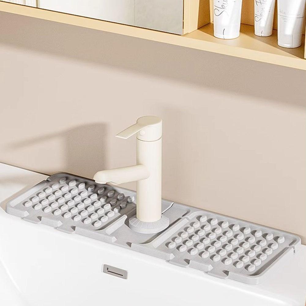 Non-Slip Silicone Faucet Mat Freely Cut Water Drip Catcher Tray Sink Splash Guard Bathroom
