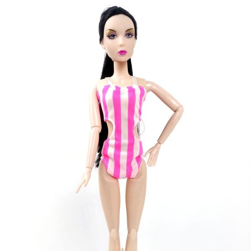 Розовое полосатое бикини для куклы Барби, одежда, пляжный цельный монокини, спасательный круг, купальный костюм для 1/6 BJD, аксессуары для кукол, игрушки