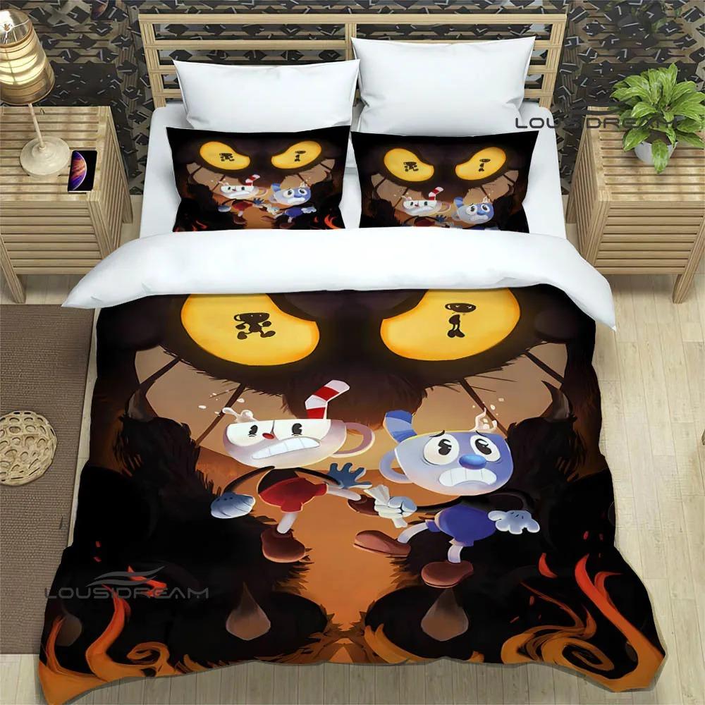 Cuphead Cartoon Printed Bedding Sets Exquisite Bed Supplies Set Duvet Cover Bed Comforter Set Bedding Luxury Birthday Gift