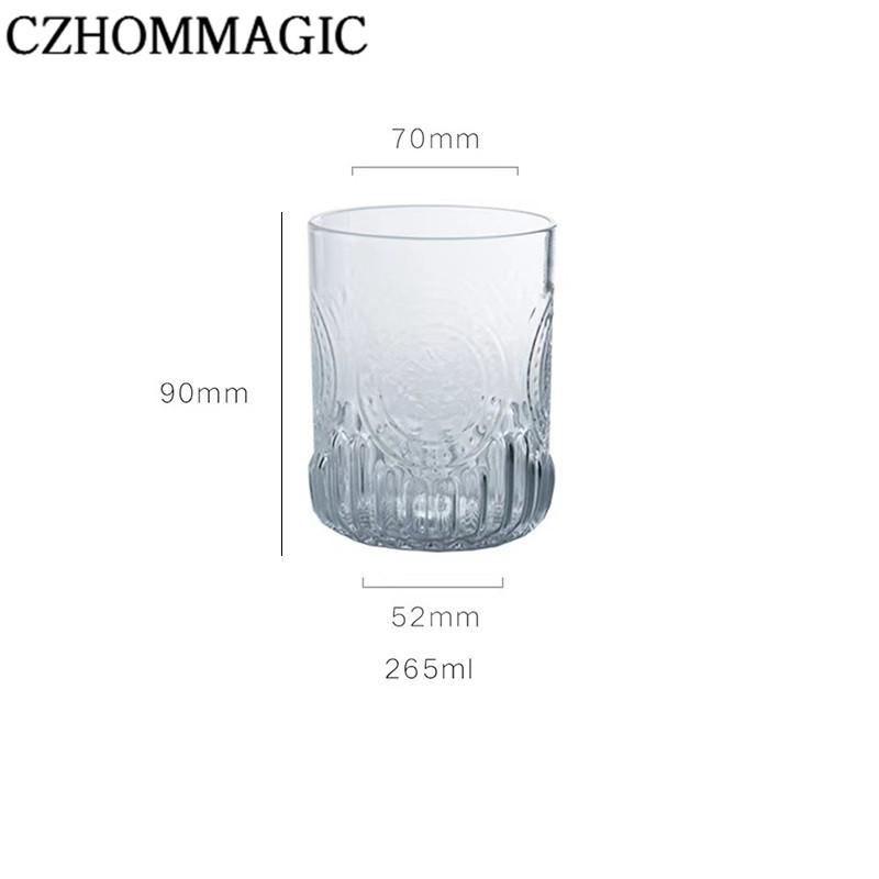 880ml Bedside Water Carafe Glass Cup Drinkware Set Vintage Transparent Cold Water Cup&Bottle for Pitcher Nightstand Bedroom Gift