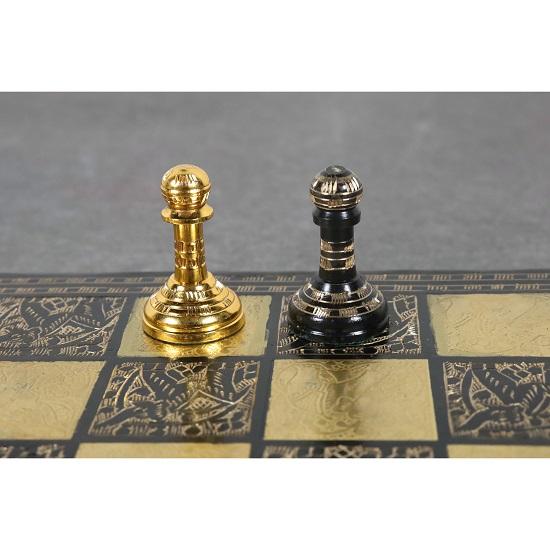 Staunton Inspired Brass Metal Роскошный набор шахматных фигур 30,48 см, золото, черный