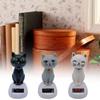 Bobble Head Cat Ornament Solar Powered Dancing Toy Shaking Head Dashboard Doll Solar Swing Doll for Car Interior Decoration
