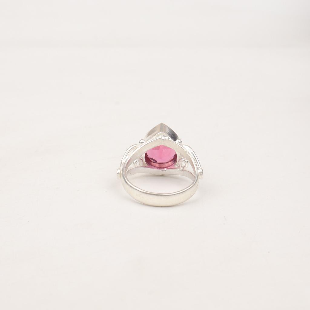 Rare Pink Tourmaline Gemstone 925 Sterling Silver Jewelry Handmade Wedding Ring RR-46-2