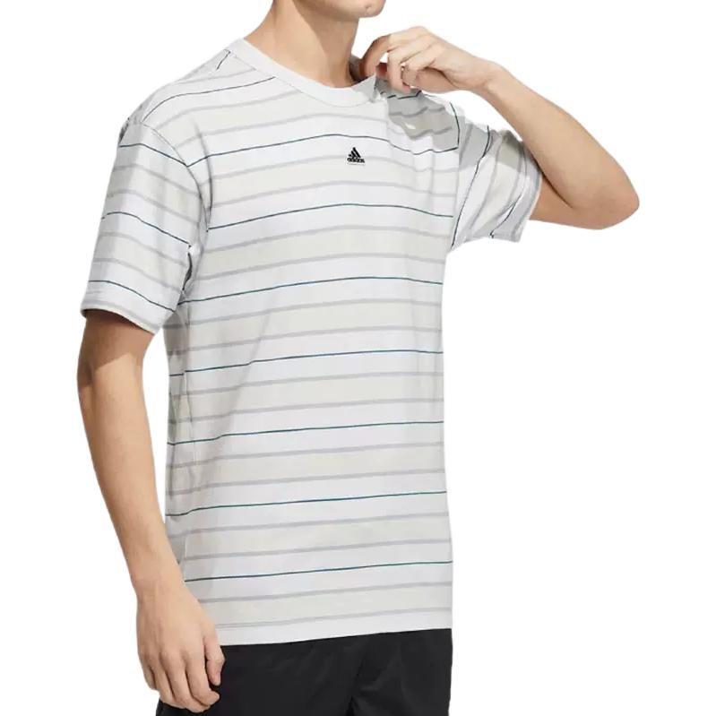 Adidas T Shirts Men's White Crew Neck Thin Straight Fit HS4382
