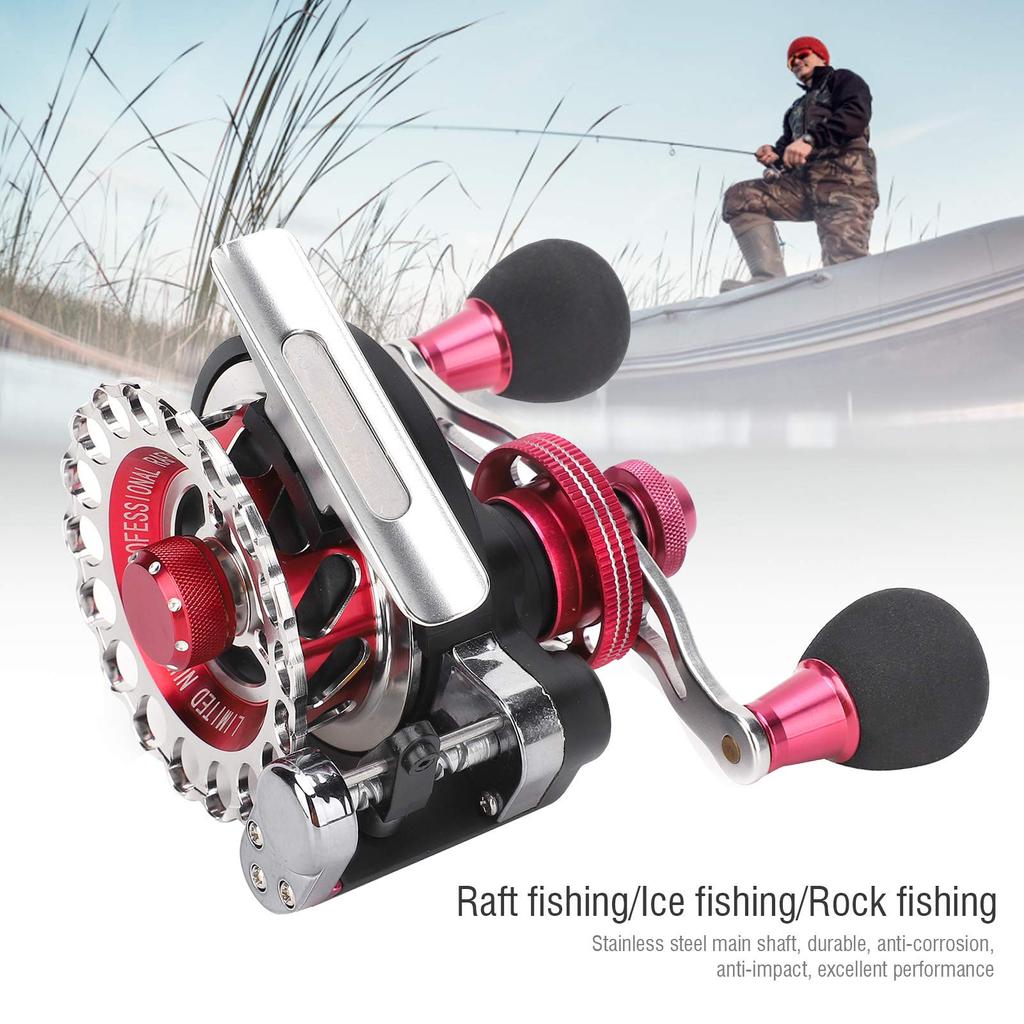 Рыболовная катушка для плота, полностью из алюминиевого сплава, для ручного колеса для плота-резервуара, (Левая версия)