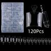 120/240pcs Fake Toe Nail Tips Transparent Half Cover Toenail For Pedicure Square Press On Toenails For Women Nail Salons DIY