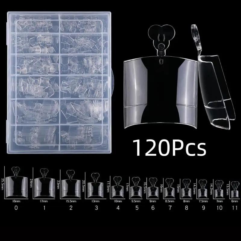 120/240pcs Fake Toe Nail Tips Transparent Half Cover Toenail For Pedicure Square Press On Toenails For Women Nail Salons DIY