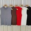 Spring and Summer Half Turtleneck Small Halter Vest Women All Matching Bottom Sweater Knit Sweater Vest Sleeveless Short Top To Wear