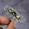 Natural Mozambique Garnet, Citrine Gemstone 925 Sterling Silver Ring Size 7 E9l52