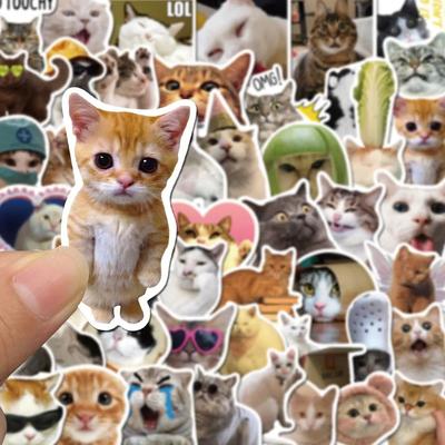 50 шт. Kawaii Love Cat ПВХ наклейка эстетические детские корейские украшения канцелярские принадлежности для скрапбукинга школьные принадлежности для детей
