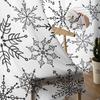 Hand Drawn Snowflake Tulle Curtains Living Room Kitchen Chiffon Curtain Bedroom Balcony Sheer Curtain Fashion Home Decor
