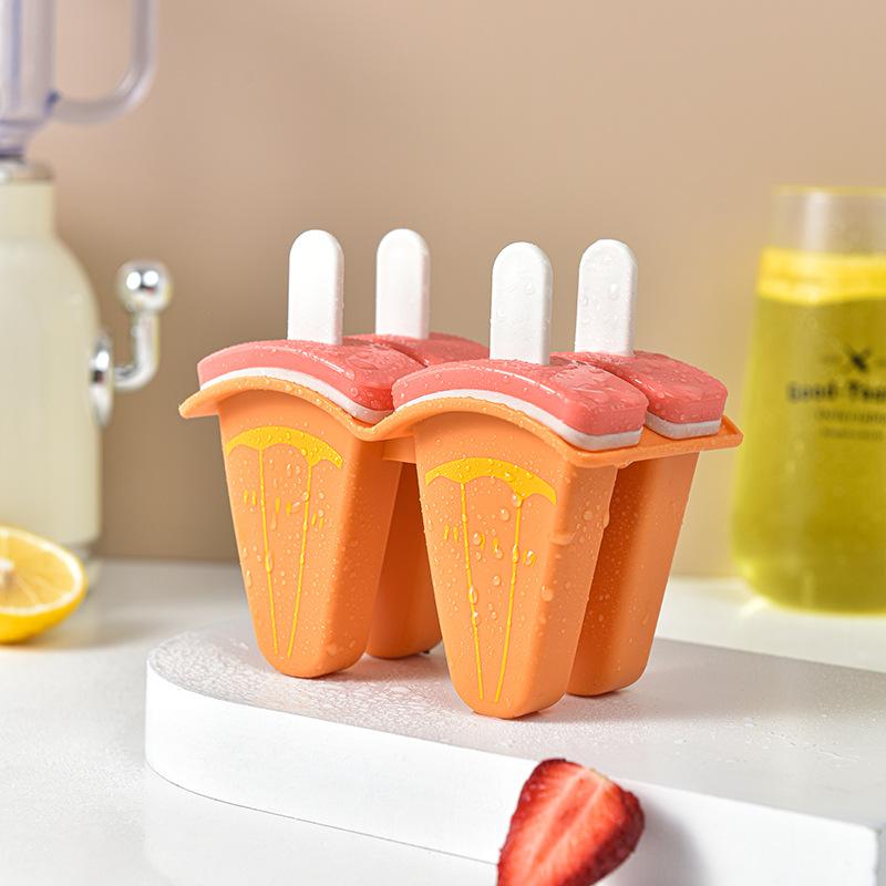 4/6 Grid Ice Cream Popsicle Mold, Covered Fruit-shaped Mold, a Creative DIY Kitchen Ice Cream Making Tool for Home Use.