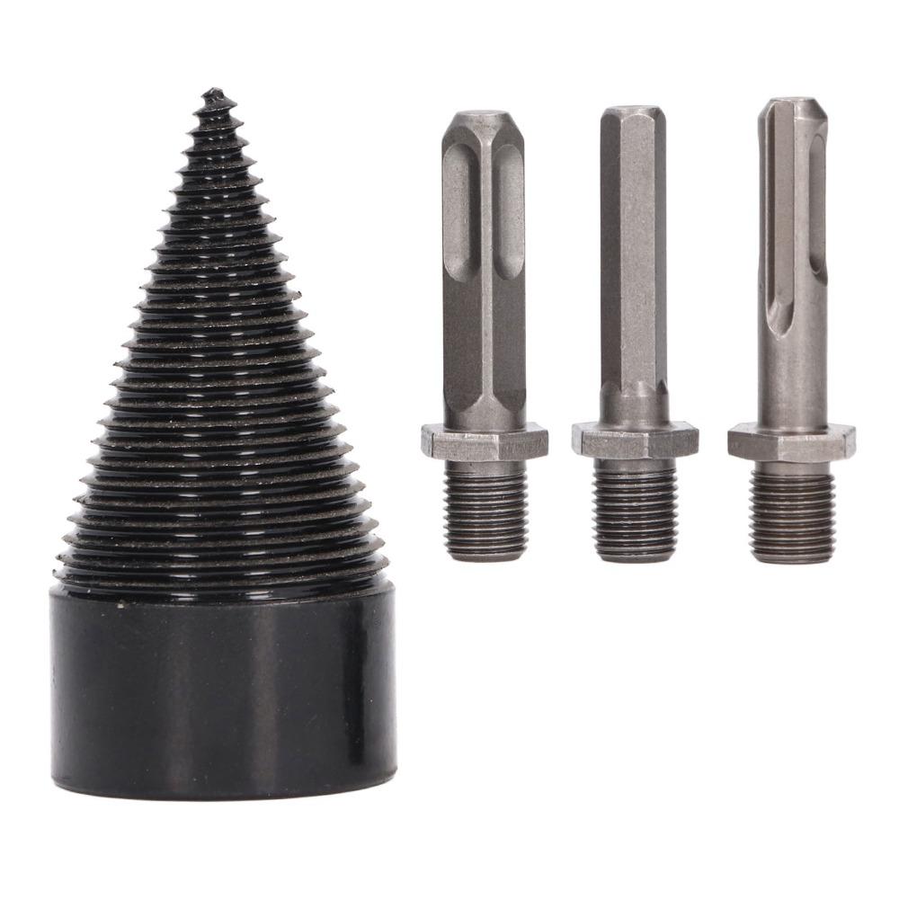 4pcs Heavy Duty Detachable Log Splitter Bit Hex Shank Firewood Drill Bit  Family Heating