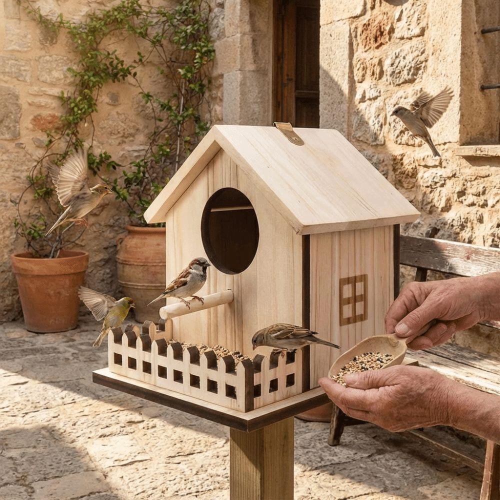 Parrot Mating Box Wood Bird House Bird Cage Bird Feeder House Bird Nest  Garden Decoration