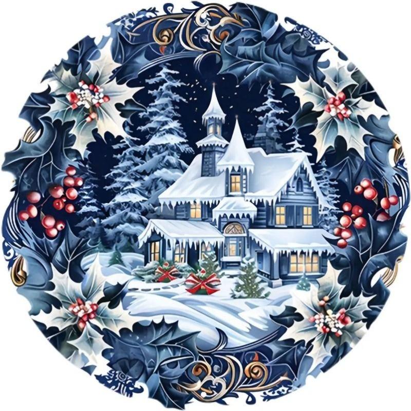 Witch Broom Halloween Sign, Round Aluminum Wall Plaque 20x20cm