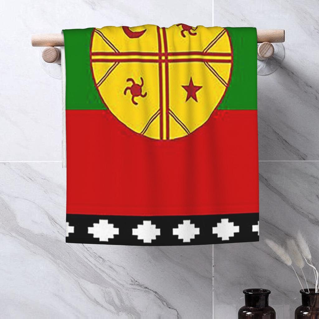 Флаг Мапуче Bandera Mapuche Мягкое лицевое полотенце Быстросохнущее для бассейна и ванны Хлопковые полотенца Впитывающие