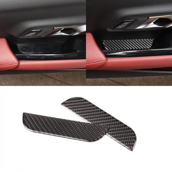 Real Carbon Fiber Window Lift Groove Cover Trim For Toyota Supra A90 19-22