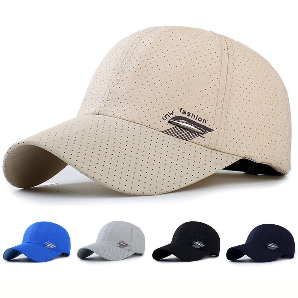 Breathable Perforated Quick-Drying Hat Letter Embroidery Travel Sports Hat For Women Men