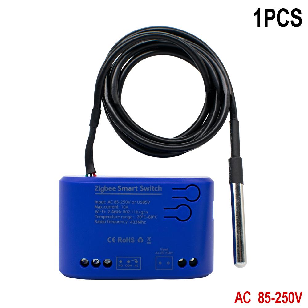 1-5 шт. Zigbee Tuya WiFi Умный переключатель температуры AC85-250V 2200 Вт/10 А Мониторинг Термостат 1-канальный релейный модуль