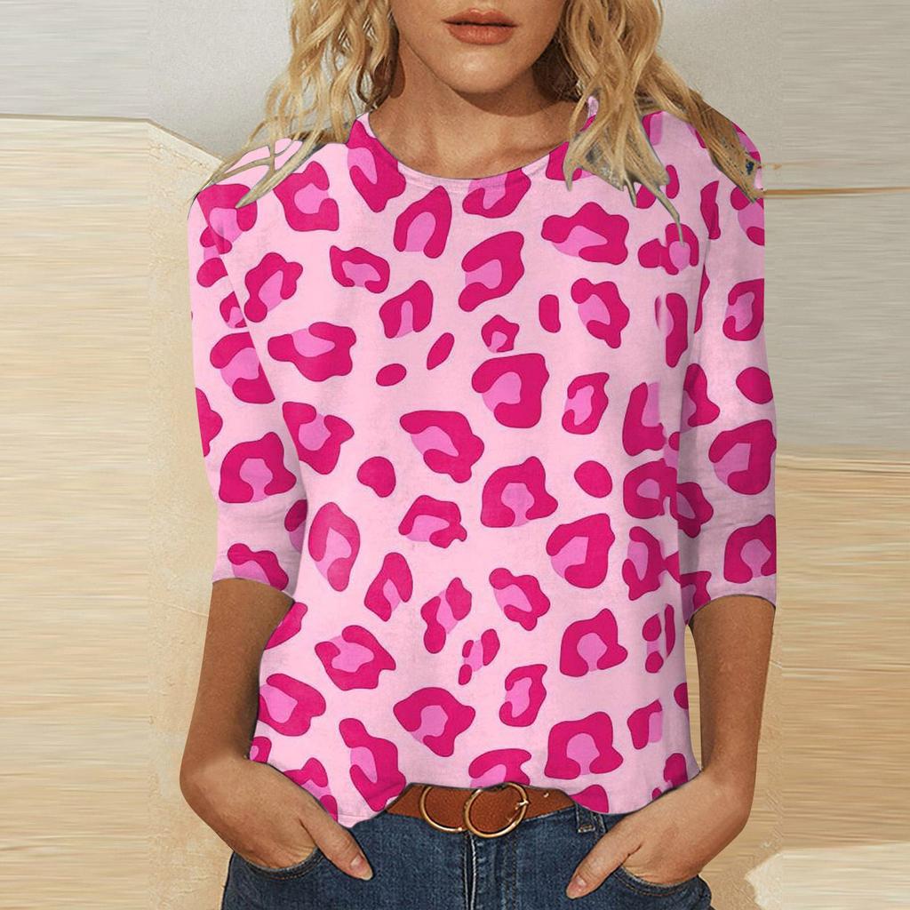 Женская мода, повседневная блузка с круглым вырезом и рукавом три четверти, пуловер с принтом ко Дню святого Валентина