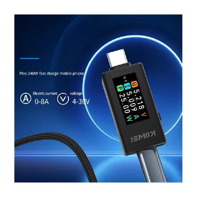 NEW Type-C Tester 4-30V 0-8A Current Voltage Monitor Fast Charging Voltage Ammeter Power Meter with Power Off Storage