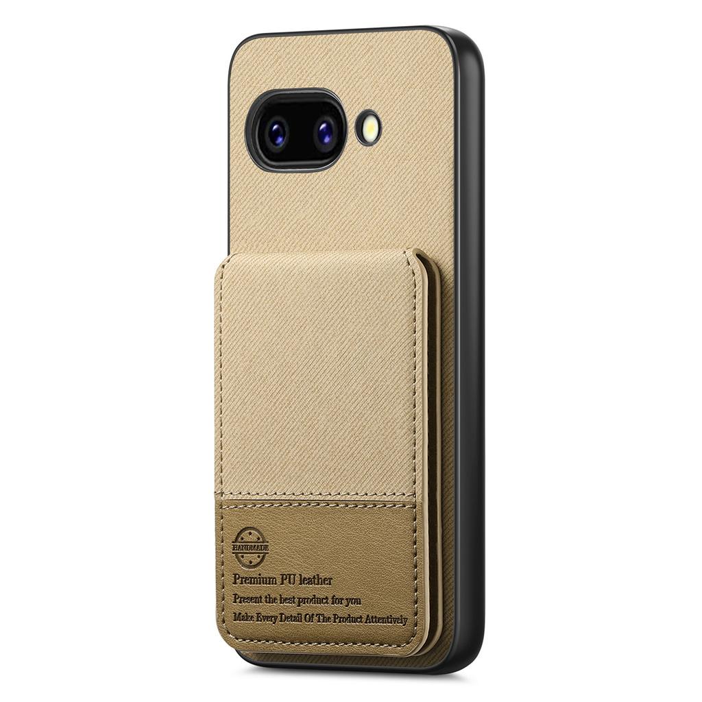 For Google Pixel 9a Case Cloth Texture Leather+PC+TPU RFID Blocking Phone Cover with Card Holder