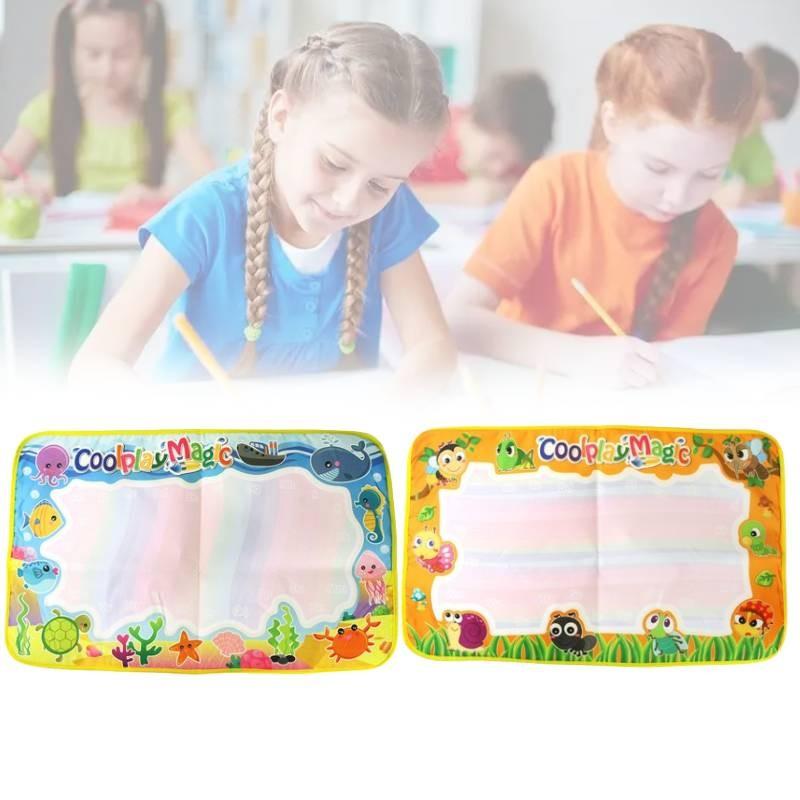 Многоразовый тканевый коврик для рисования водой с животными океана, доска для каракулей, сенсорная игра, развивающая игрушка для детей и малышей