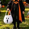Huaqianguhh Милая Сумка для Сладостей на Хэллоуин с Ручкой для Детей, Многоразовая Сумка-Корзина из Нетканого Материала для Сладостей, Мягкая Сумочка, Подарочки на Вечеринку