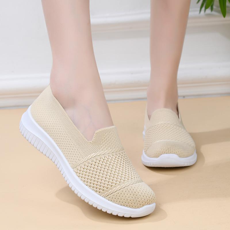 Women's New Oversized Breathable Fly Woven Shoes, Flat Work Shoes, Mesh Shoes, Women's Casual Single Shoes