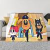Sheriff Labrador Anime Blanket Velvet Print Breathable Super Warm Throw Blankets for Sofa Bedroom Plush Thin Quilt