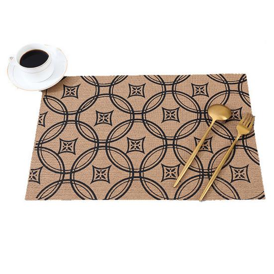 Винтажный коврик для столовых приборов, термостойкий нескользящий ПВХ, теплоизоляция, прямоугольный защитный коврик для обеденного стола, декоративный коврик, кухонные принадлежности